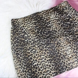 forever 21 leather-like leopard print skirt